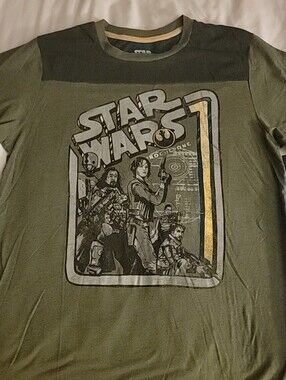 Star Wars Fifth Sun Rougue One Olive Green Tee with Black